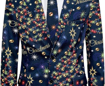 2-Piece Mens Halloween Christmas Blazer & Tie