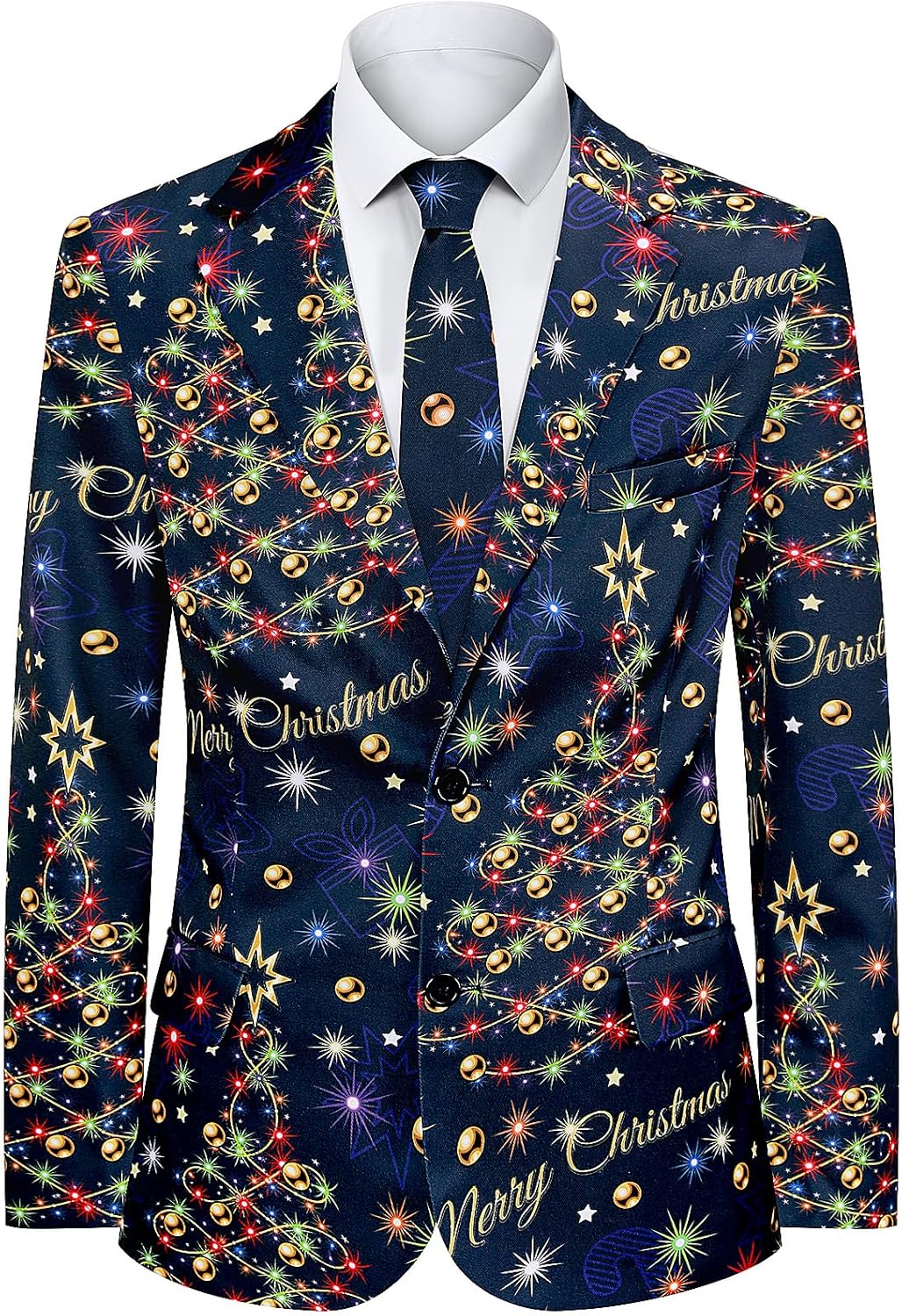 2-Piece Mens Halloween Christmas Blazer & Tie