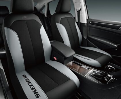 Skechers Car Seat Covers,GOGA Mat Oxford Cloth Seat Covers,Waterproof Car Seat Covers Front Seats,Automotive Universal Fit Seat Cover for Most Cars, Suvs, Trucks,Grey