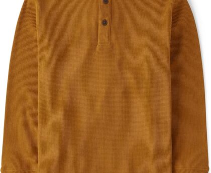 The Children’s Place boys Long Sleeve Thermal Henley Shirt