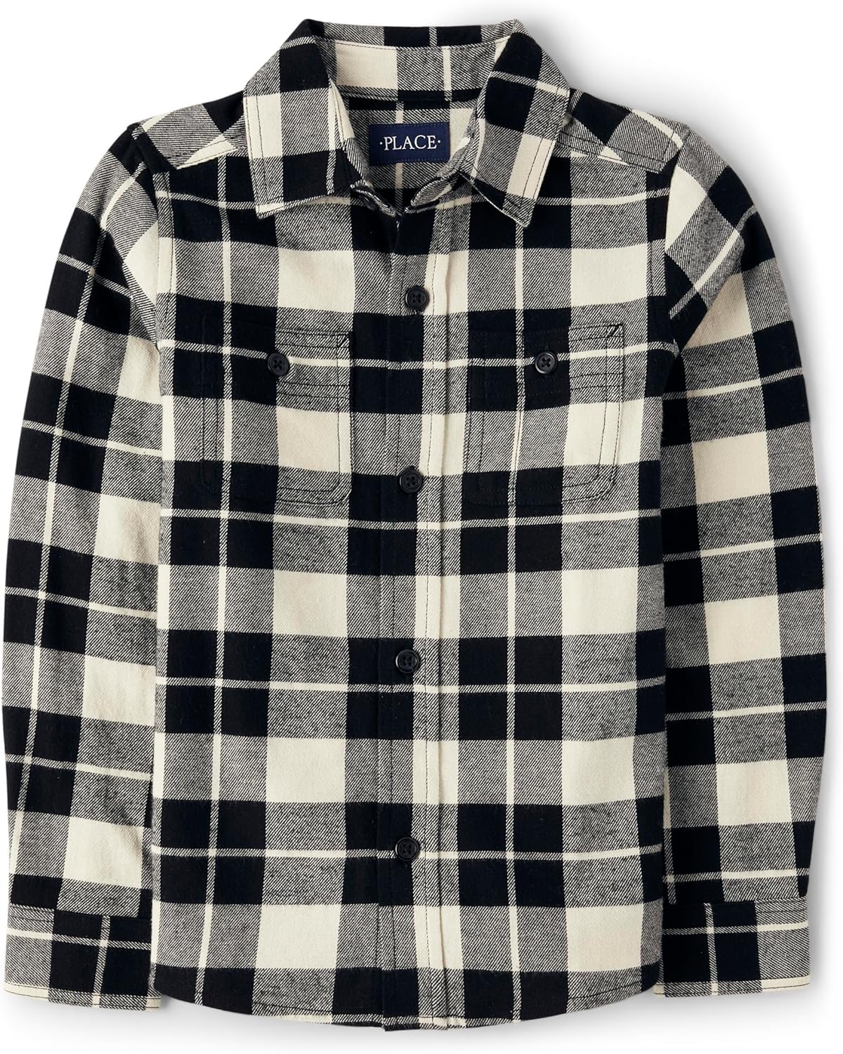 The Children’s Place Boys Long Sleeve Plaid Flannel Button Up Shirt