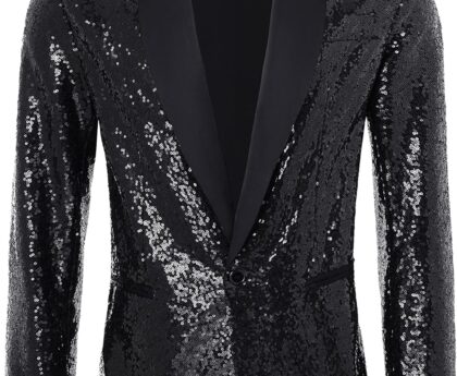 Coucoland Sequin Blazer Men-Tuxedo Jacket Sequin Suit Men Sport Coats