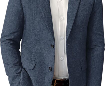 Vssjavun Mens Sport Coats Casual Blazer Two Button Lightweight Business Suit Jacket