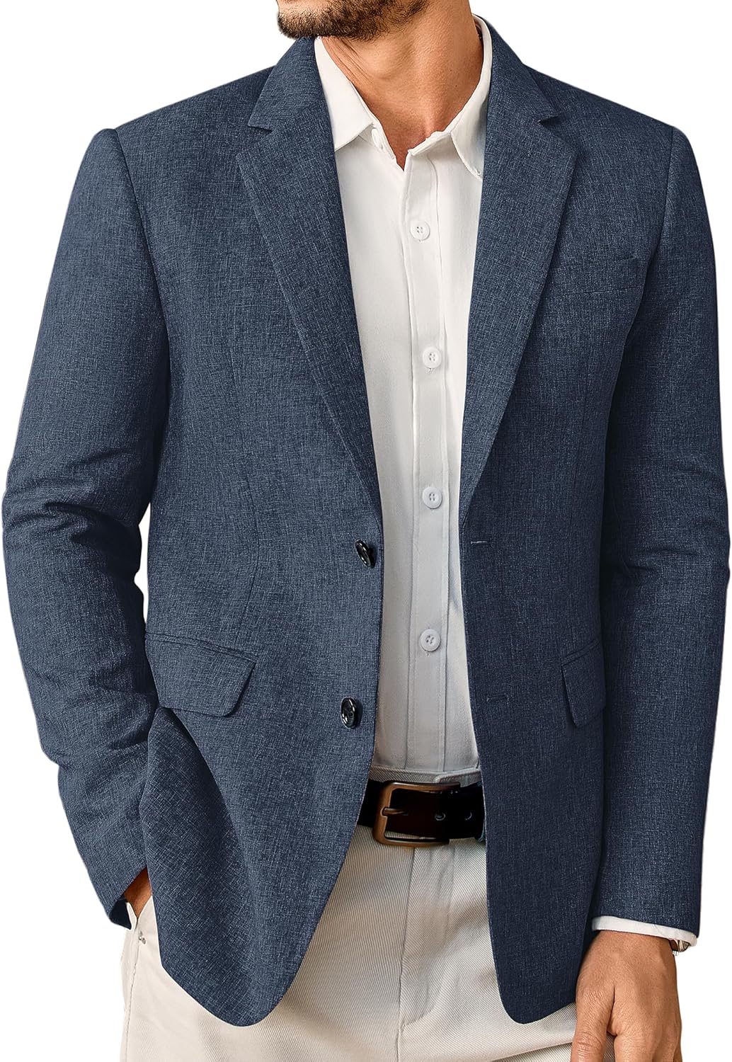 Vssjavun Mens Sport Coats Casual Blazer Two Button Lightweight Business Suit Jacket