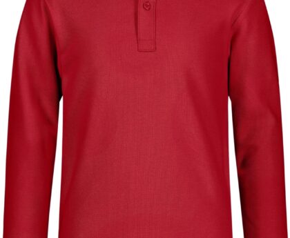 Nautica Boys School Uniform Long Sleeve Polo Shirt, Button Closure, Comfortable, Breathable Fabric