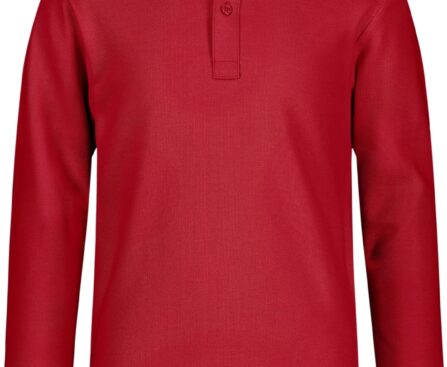 Nautica Boys School Uniform Long Sleeve Polo Shirt, Button Closure, Comfortable, Breathable Fabric