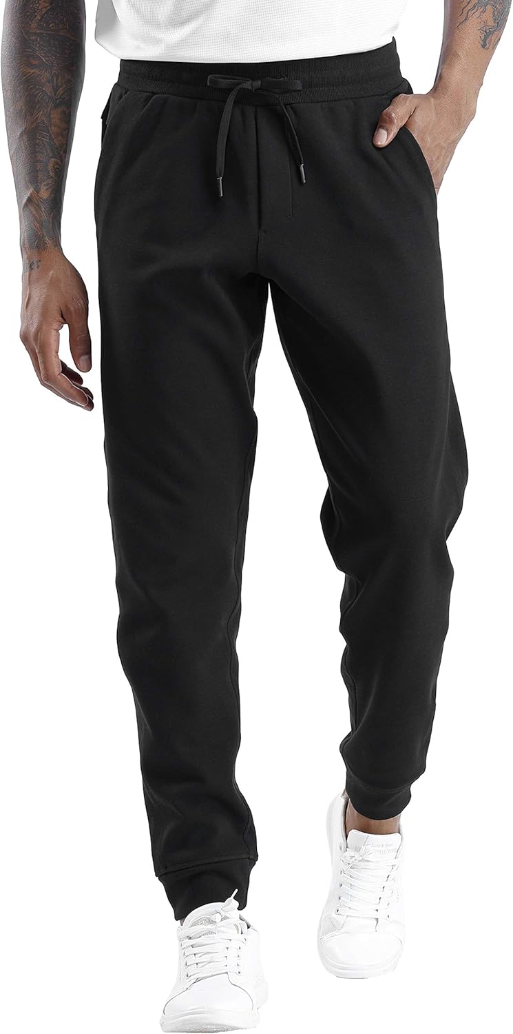 THE GYM PEOPLE Mens’ Fleece Joggers Pants with Deep Pockets in Loose-fit Style