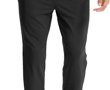 Aolesy Men’s Joggers Sweatpants with Zipper Pockets Stretch Athletic Gym Pants for Workout, Running, Golf (Fleece & Regular)