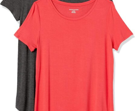 Amazon Essentials Women’s Short-Sleeve Scoopneck Tunic, Pack of 2