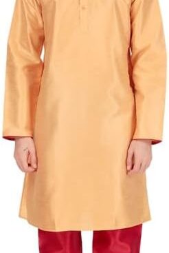 Mens Art Silk Kurta Pajama Set For Wedding and Parties – Mandarin Neck