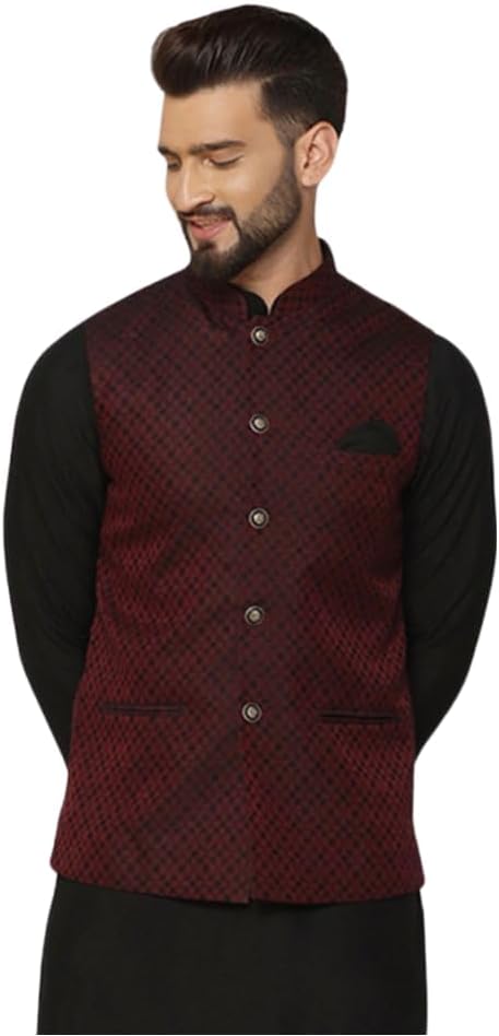 KISAH Men’s Jacket – Traditional Indian Ethnic Wear for Men – Ideal for Weddings, Festivals & Celebrations