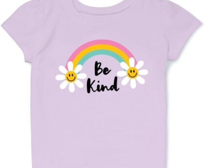Be Kind T-Shirt Kids Kindness Rainbow Shirt Toddler Girl in Purple