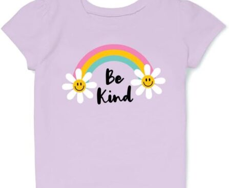 Be Kind T-Shirt Kids Kindness Rainbow Shirt Toddler Girl in Purple