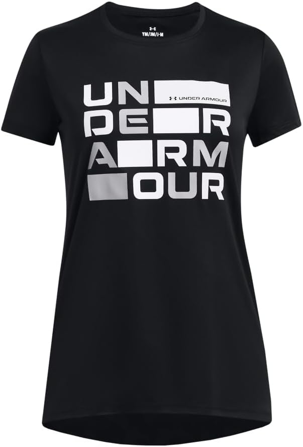 Under Armour Girls Tech Block Logo Short Sleeve T Shirt