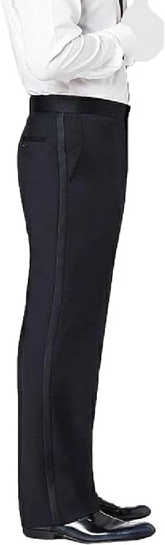 RGM Tuxedo Pants for Men with Satin Side Stripe – Classic Formal Dress Pants Ideal for Weddings, Black Tie Events & Parties