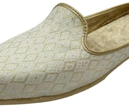 Back Open Men’s Punjabi Jutti Handcrafted Traditional Ethnic Indian Footwear Comfortable & Stylish Mules Slip-On for Weddings & Casual Wear