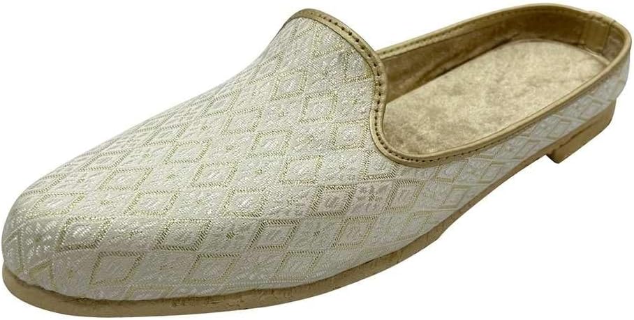 Back Open Men’s Punjabi Jutti Handcrafted Traditional Ethnic Indian Footwear Comfortable & Stylish Mules Slip-On for Weddings & Casual Wear
