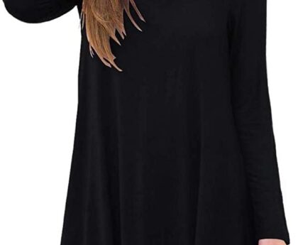 POPYOUNG Women’s Long Sleeve Tunic Tops Fall Shirts to Wear with Leggings Loose Fit Dressy V-Neck Blouse M-5XL