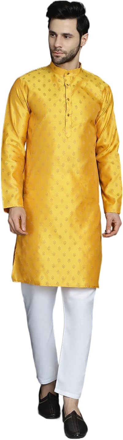 Maple Clothing Party Wear Brocade Kurta Pajama Set Indian Wear Men