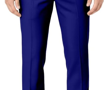 Bofan Mens Suit Pants Expandable-Waist Flat Front Straight Fit Suit Trousers for Men