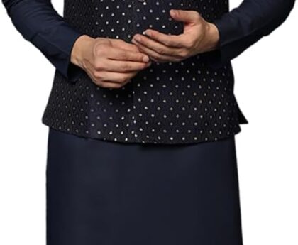 KISAH Men’s Kurta Jacket Set – Traditional Indian Ethnic Wear for Men – Ideal for Weddings, Festivals & Celebrations