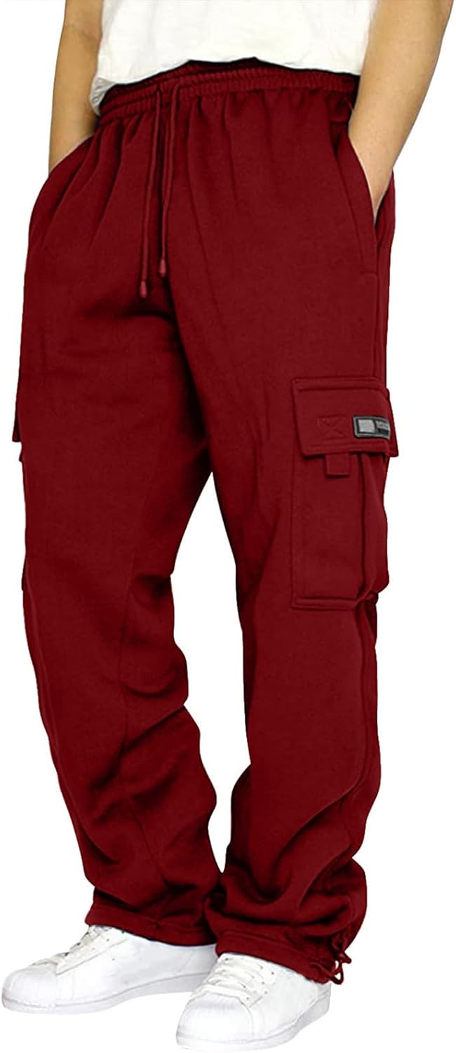 CEHT Men’s Cargo Sweatpants Joggers Casual Pants with Pockets for Hiking Athletic Workout