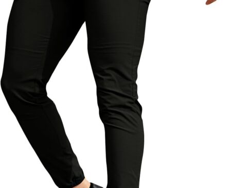 Men’s 4-Way Stretch Slim Tapered Fit Golf Joggers -30″ 28″ 26″ Inseam Nylon