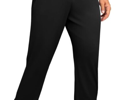 Auxo Athletic Joggers for Men Quick Dry Lightweight Running Training Pants with Zip Pockets and Ankle Zippers