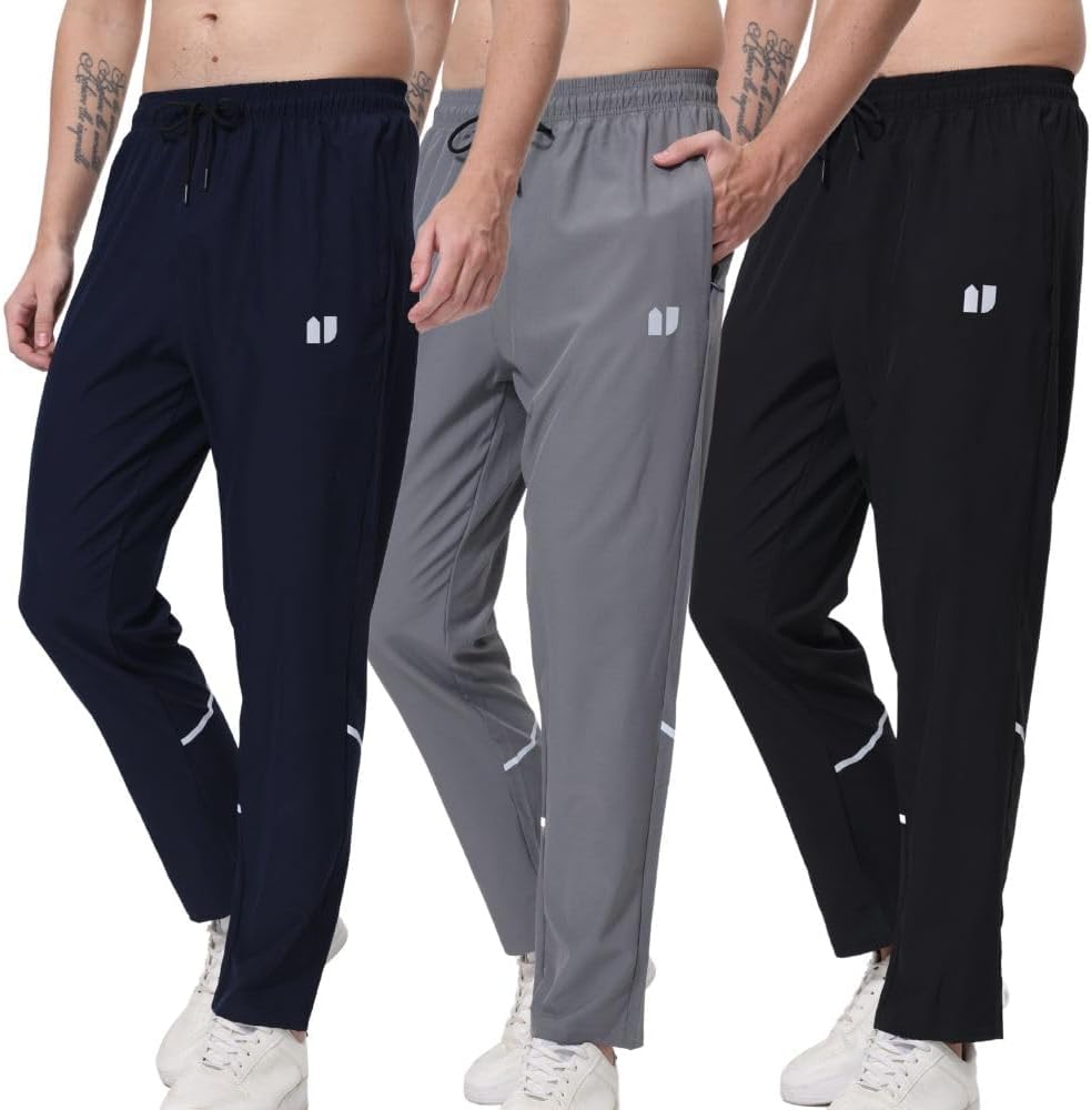 3 Pack Mens Athletic Sweatpants,Gym Joggers Pants for Men Running Jogging Pants,with Zip Pockets