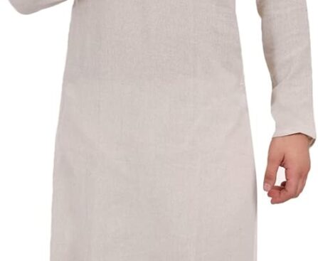 SKAVIJ Men’s Indian Kurta Pajama Kaftan Cotton Henley Casual Gown Pants Shirt Set Gift For Men