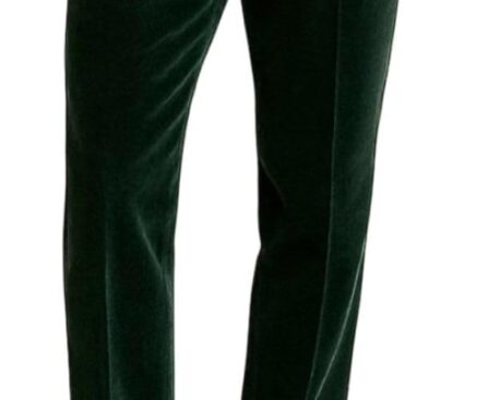 SAINLY Men Stylish Velvet Emerald Green Formal Trouser Night Party & Formal Wedding Casual Bottom
