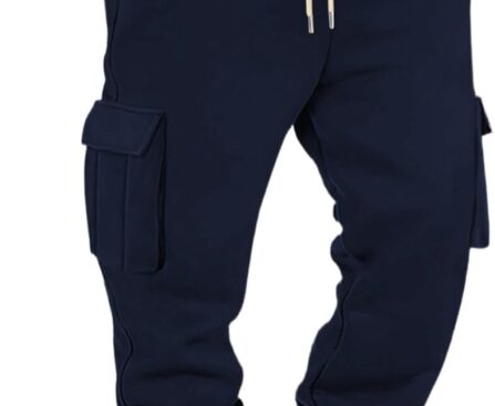 Men’s Casual Cargo Pants Workout Joggers Stretch Sweatpants Lounge Athletic Pants Drawstring Pants with Pockets