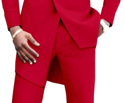 African Suit for Men Single Breasted Slim Fit Jackets and Trousers 2 Piece Set Business Suit Wedding Evening