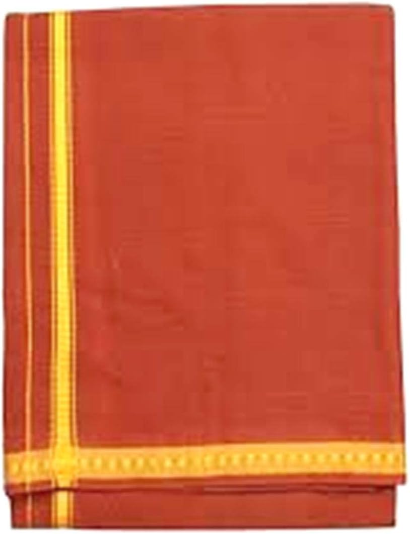 Fancy Border Colored Single Layer Pentex Dhoti Mundu Vesti 2.0mts
