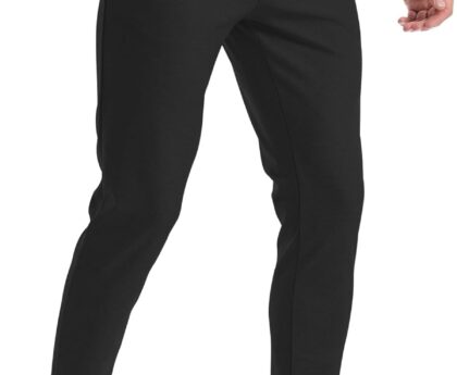 CANGHPGIN Men’s Stretch Dress Pants Slim Fit Flat Front Slacks Tapered Casual Pants
