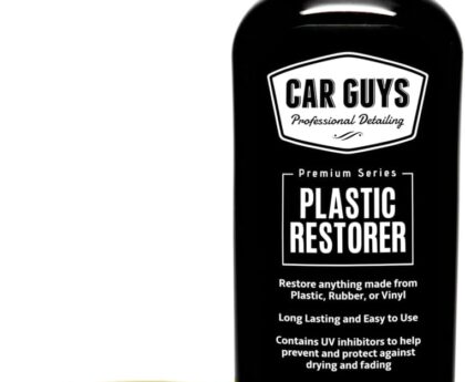 CAR GUYS Plastic Restorer | Bring Plastic, Rubber, and Vinyl Back to Life! | User Friendly Trim Restorer | Safe Auto Detailing Supplies | 8 Oz Kit with Foam Applicator