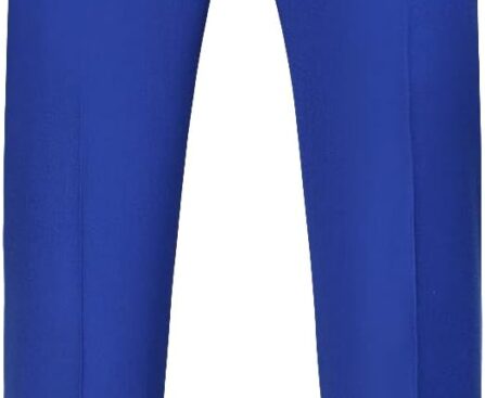 UNINUKOO Mens Dress Pants Slim Fit Solid Color Skinny Trousers Classic Business Casual Wedding Suit Pants