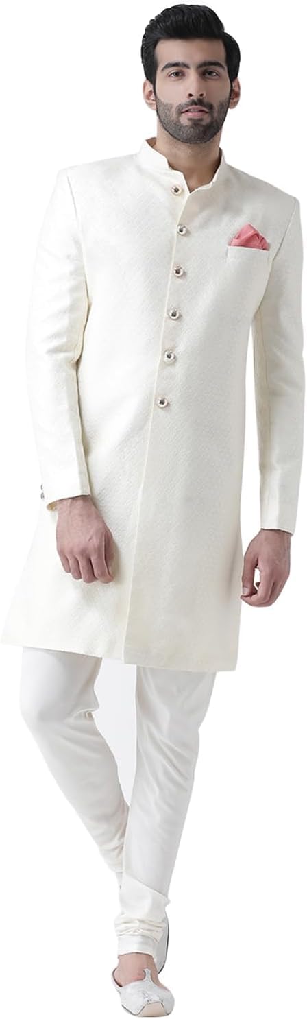 KISAH Men’s Kurta Sherwani Set – Traditional Indian Ethnic Wear for Men – Ideal for Weddings, Festivals & Celebrations