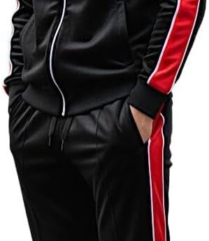 SCREENSHOT Mens Streetwear Premium Slim Fit Fashion Velour Track Pants – Athletic Workout Gym Jogger Bottoms with Side Taping