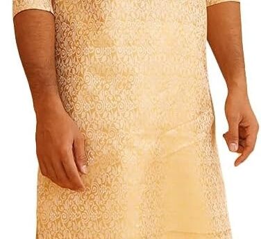 Sojanya (Since 1958 Men’S Teal Silk Blend Kurta Churidar Pyjama Set