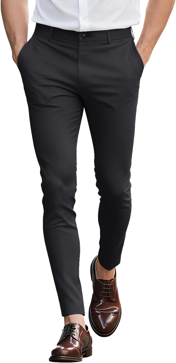GINGTTO Mens Dress Pants Slim Fit Stretch Chino Pants for Men