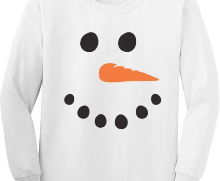 Snowman Youth Long Sleeve T-Shirt in White