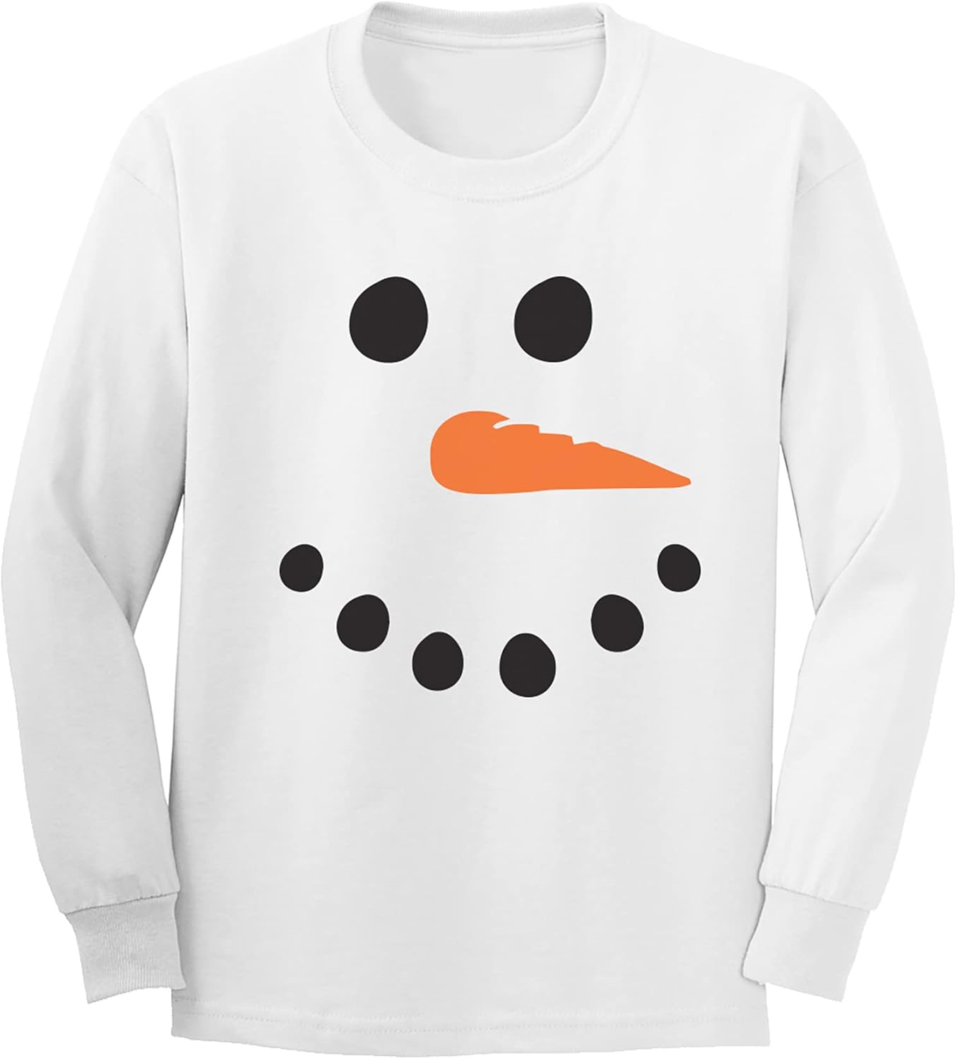 Snowman Youth Long Sleeve T-Shirt in White
