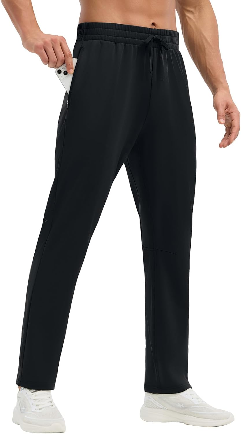 baleaf Men’s Fleece Lined Running Pants Winter Thermal Track Pants Zipper Pocket Water Resistant Athletic Workout Hiking