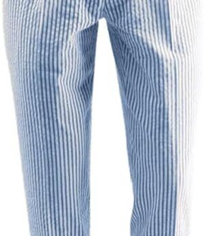 Men’s Summer Seersucker Slim Fit Pants Flat Front Lightweight Sear Sucker Suit Separate Pants Trousers