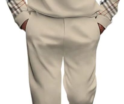 Men’s casual sports long sleeved jogging suit two-piece jacket and pants set