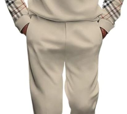 Men’s casual sports long sleeved jogging suit two-piece jacket and pants set