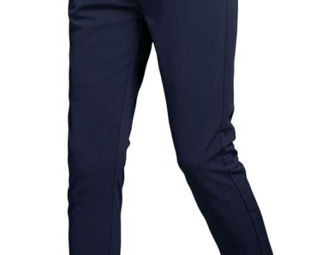 Plaid&Plain Men’s Stretch Dress Pants Slim Fit Skinny Suit Pants