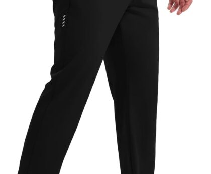 Rdruko Men’s Lightweight Track Pants with Zipper Pockets Mesh Athletic Workout Sweatpants Open Bottom