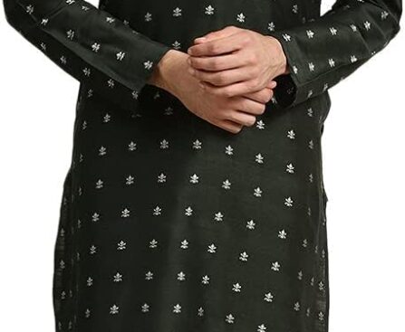 Men’s Silk Blend Self Design Only Long Kurta